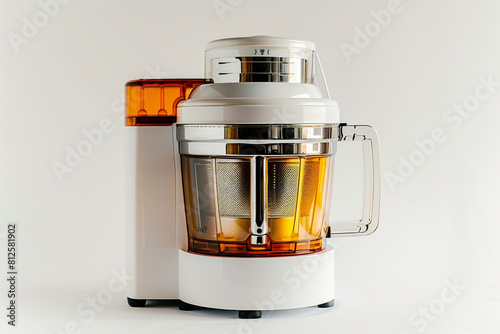 A versatile juicer with multiple speed settings and a pulp ejection feature isolated on a solid white background.