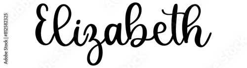 Elisabeth - black color - name written - ideal for websites, presentations, greetings, banners, cards, t-shirt, sweatshirt, prints, cricut, silhouette, sublimation, tag