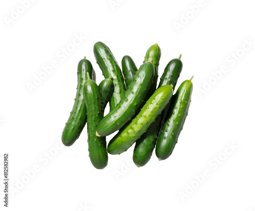 Cucumber slice isolated on white background. full depth of field Ai generative