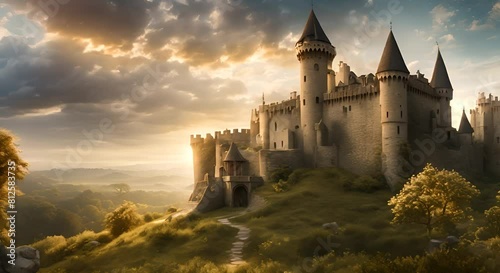 Fantasy medieval background The concept of medieval history life and culture photo
