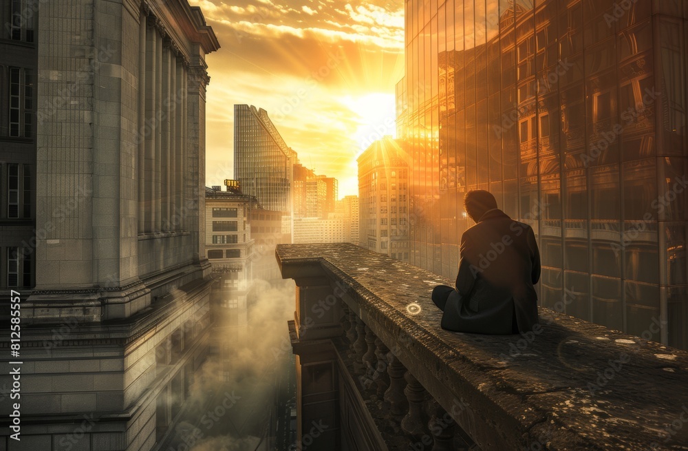 Fototapeta premium A poignant image capturing the rise in interest rates and the future business landscape.