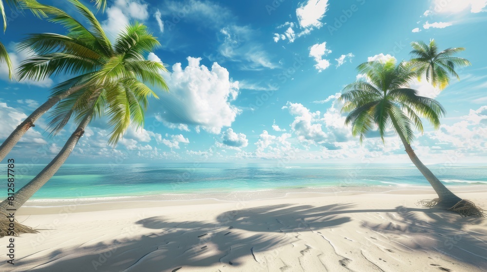 Obraz premium Beach coconut trees