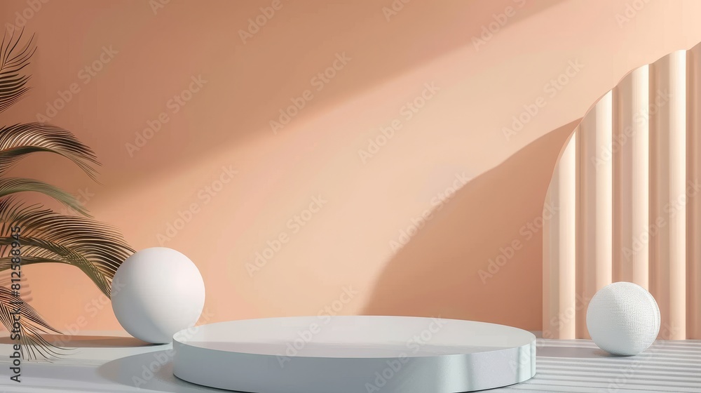 Fototapeta premium Samsungs New Smart Speaker on 3D Rendering Podium