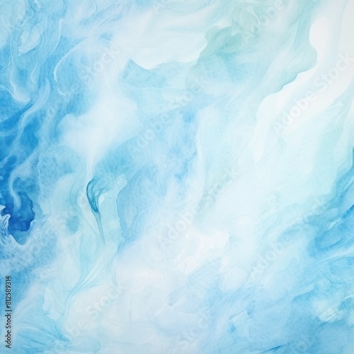 An abstract composition featuring a sweeping stroke of azure blue