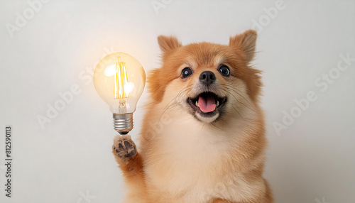 A Spark of Genius: Pomeranian with a Lightbulb