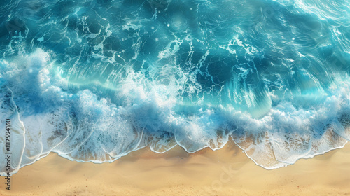cean waves on the beach, aerial view, photorealistic, top down view, high resolution, hyper realistic, high definition, hyper detailed, photography photo