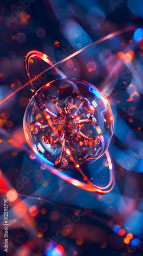 abstract image of atom. 3d rendering abstrack background