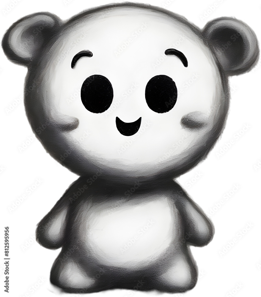 Naklejka premium Pencil sketches of a cute creature. 