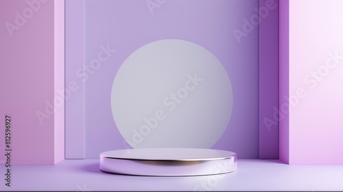 Round Object in Front of Pink and Purple Wall