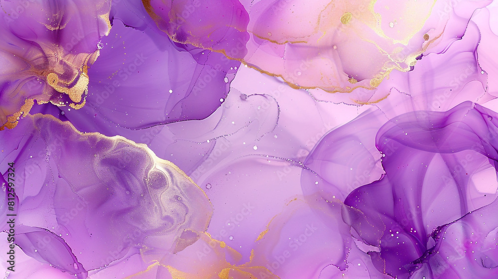 Electric violet and pale gold alcohol ink abstract background with textured oil paint. Electric violet and pale gold alcohol ink abstract background with textured oil paint.