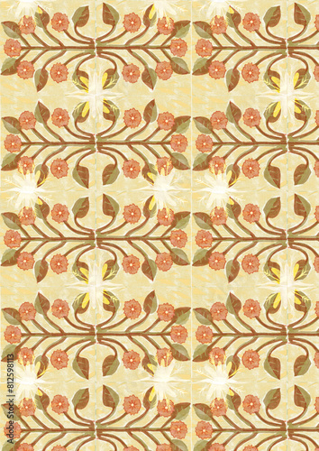 pattern with flower, leaves