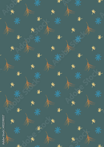 pattern with flower, leaves