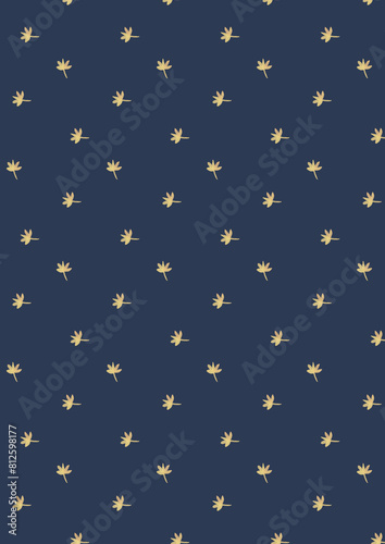 pattern with flower, leaves