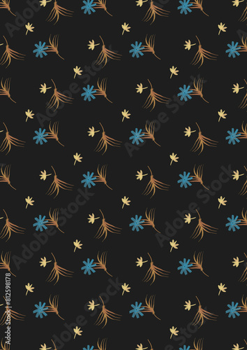 pattern with flower, leaves