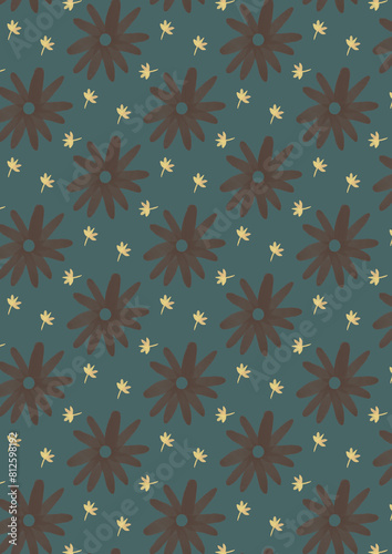pattern with flower, leaves