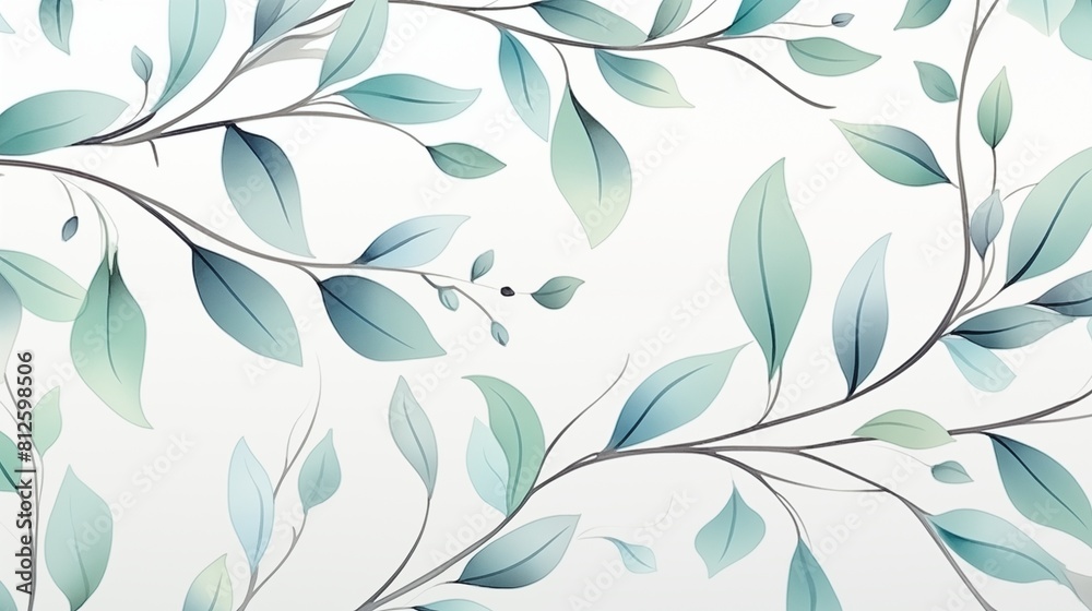 Elegant Botanical Wallpaper Design with Stylized Leaves and Branches. Elegant Botanical Wallpaper Design with Stylized Leaves and Branches.