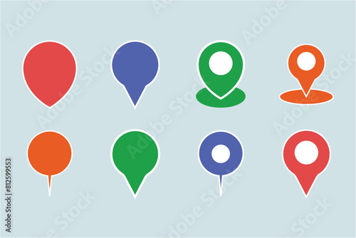 Multiple Vector Location Navigation Icon Pin 