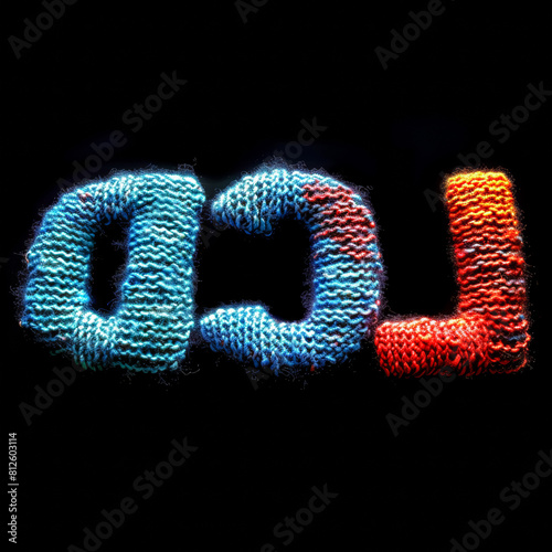 logo of three letters "LCD" in Knitted STYLE