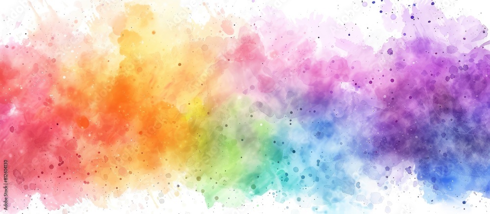 Vibrant Spectrum: Abstract Watercolor Background in Rainbow Hues
