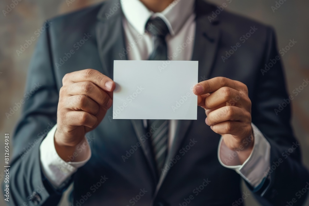 Businessman Holding 'Actions Speak Louder Than Words' Message Card in Closeup Soft Focus Businessman Holding 'Actions Speak Louder Than Words' Message Card in Closeup Soft Focus