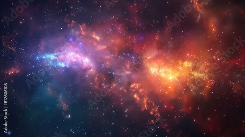 Cosmic Wonders: Abstract Background of Nebulae and Galaxies in Space