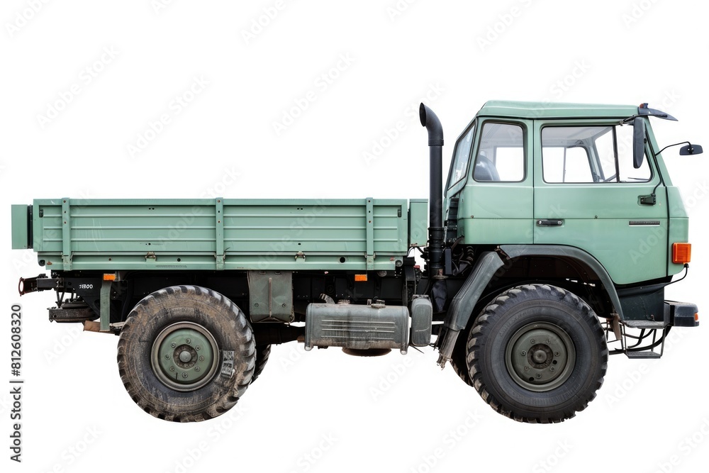 Vintage Unimog Truck for Agriculture and Tow Services - Isolated Green German Transportation