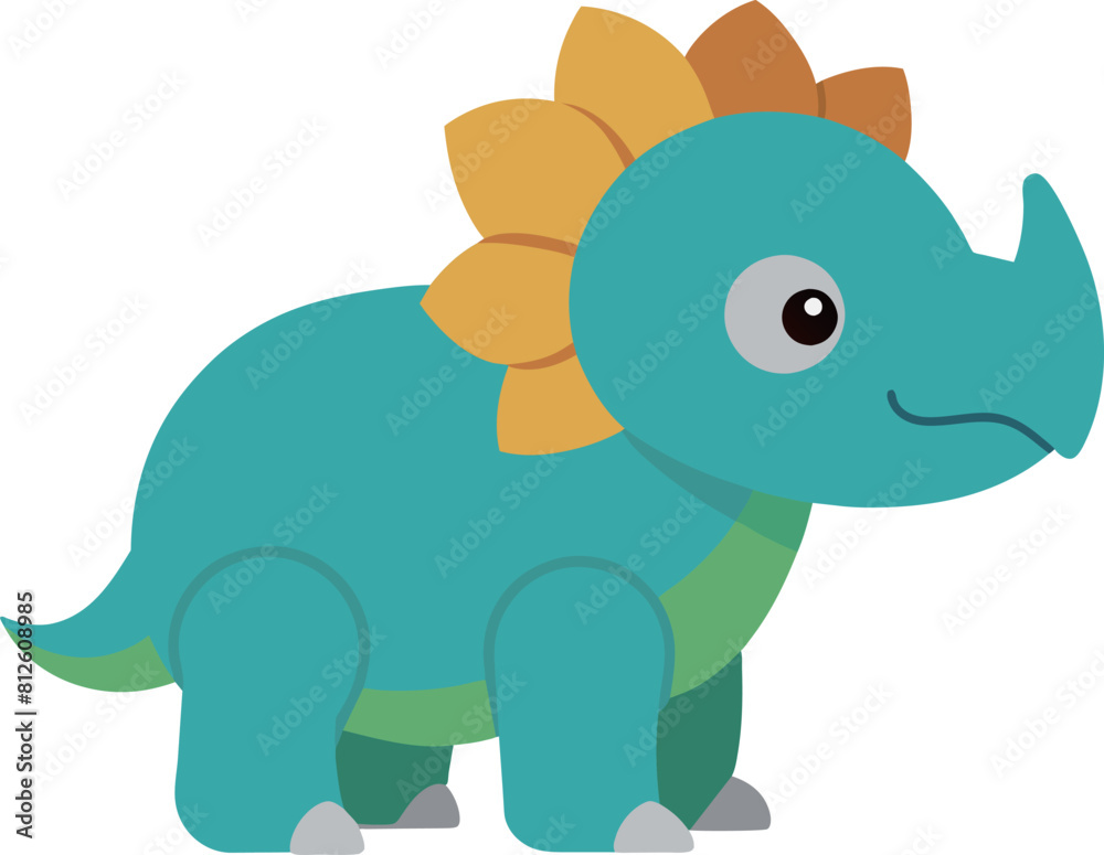 Fototapeta premium children's Triceratops toy isolated on grey background