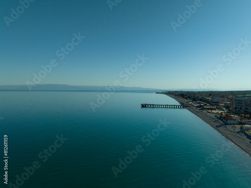 Walkway over the sea of ​​the coast or beach of Trebisacce 3