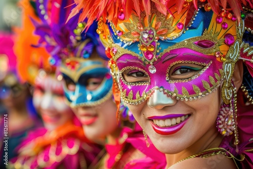 Bacolod City's Masskara Festival: Colorful Street Dancers in Attractive Masks photo