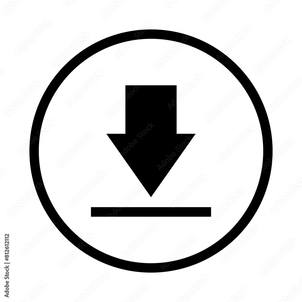 Download icon upload circle symbol. Save button file flat for web vector illustration design Download icon upload circle symbol. Save button file flat for web vector illustration design