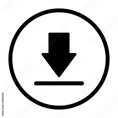 Download icon upload circle symbol. Save button file flat for web vector illustration design