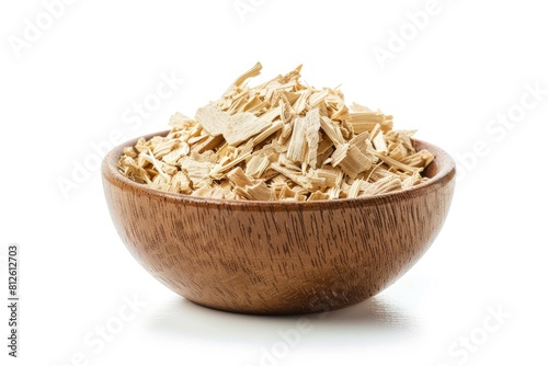 Shredded Slippery Elm Bark for Herbal Medicine and Homeopathy. A Fuzzy Portion Filled in Small