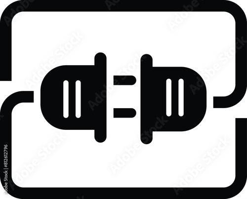 Electricity and energy symbol. Electric plug icon. Connection and disconnection concept. Concept of 404 error connection. Outlet socket unplugged. Wire, cable of energy disconnect