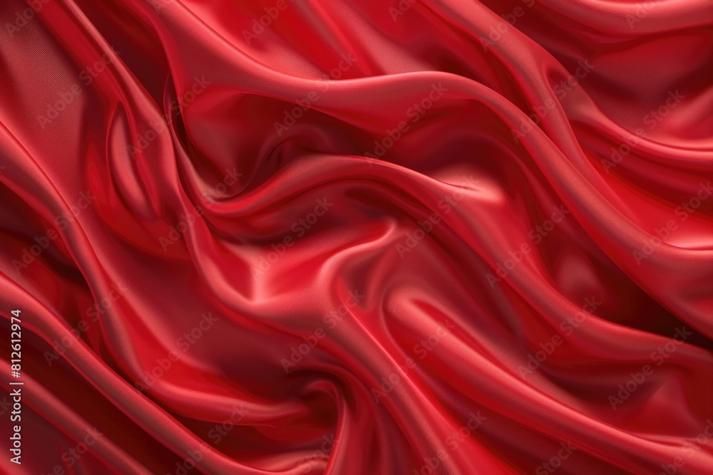 Detailed close up of red satin fabric, perfect for fashion or texture backgrounds Detailed close up of red satin fabric, perfect for fashion or texture backgrounds
