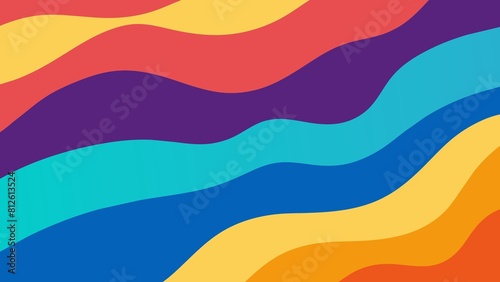 Colorful Abstract Background with Waves Lines