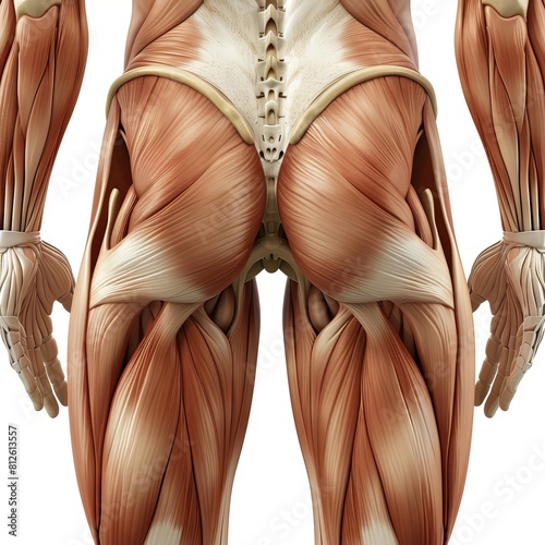 The human muscular system, with muscles labeled in Latin photo