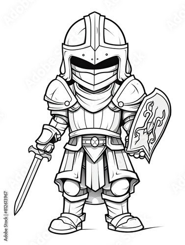 Coloring page for kids  medieval knight