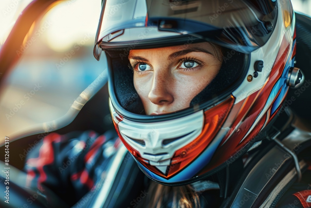 A man rides a go-kart on an indoor karting track.. Beautiful simple AI generated image in 4K, unique. A man rides a go-kart on an indoor karting track.. Beautiful simple AI generated image in 4K, unique.