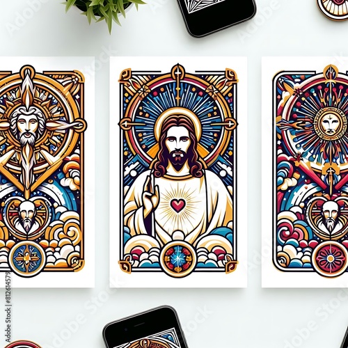 Many cards with different designs image art realistic attractive has illustrative meaning illustrator.