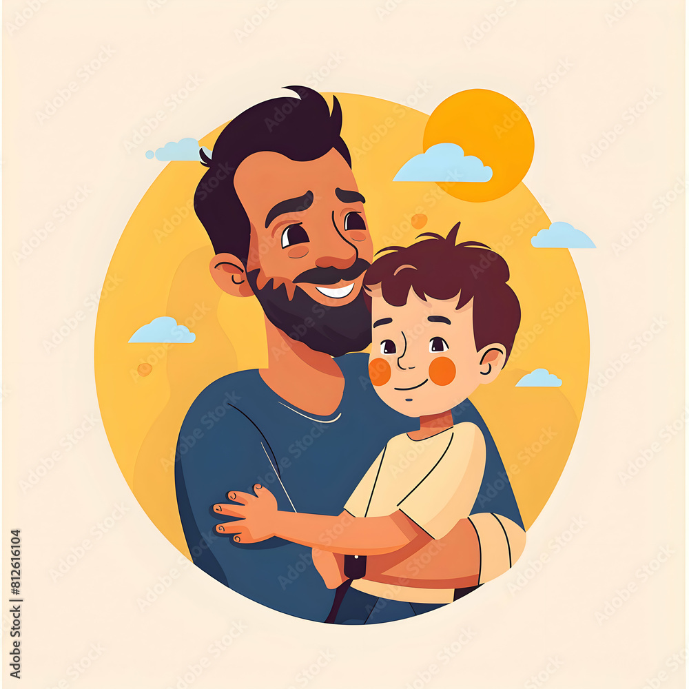 dad and son flat modern art illustration,logo design,t shirt design.outline graphic style,Happy Father's Day concept, generative ai dad and son flat modern art illustration,logo design,t shirt design.outline graphic style,Happy Father's Day concept, generative ai