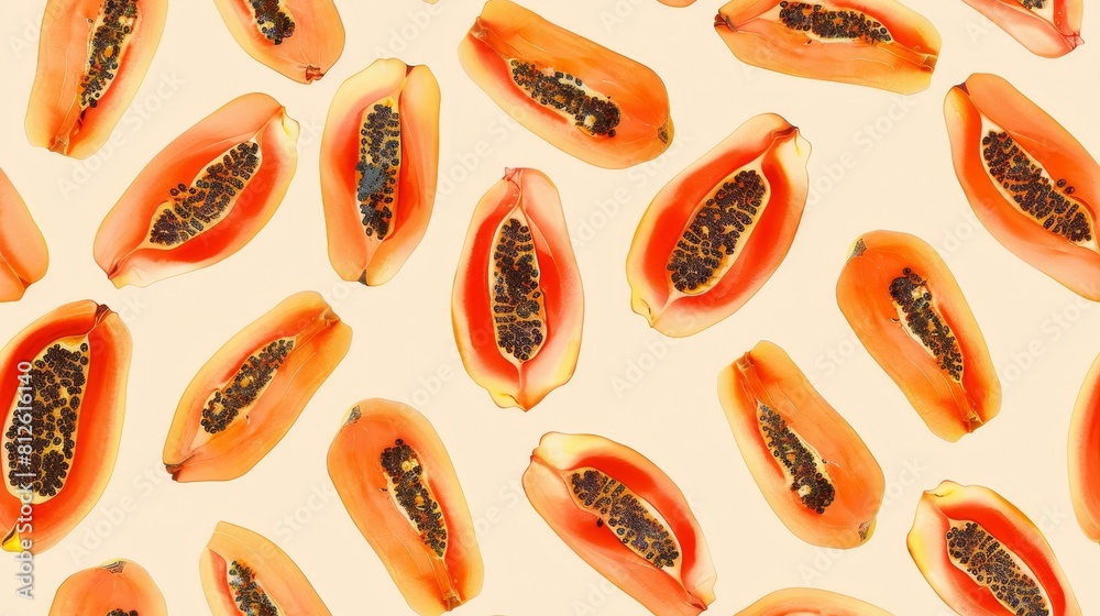 seamless pattern of papaya. seamless pattern of papaya.