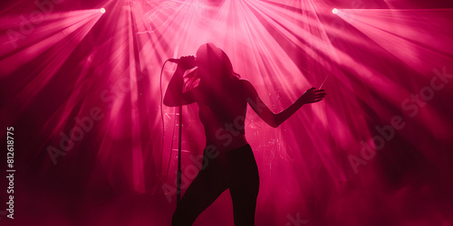 Stage Presence: Solo Performance Under Pink Lights | Passion in Pink: A Vibrant Live Show 