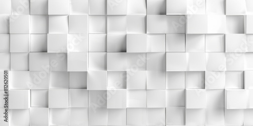 White Block Background. Clean and Minimalistic White Tiled Texture Design