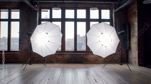 soft boxes, photo studio equipment, professional lighting gear 