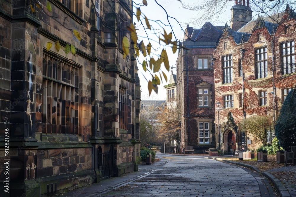 Fototapeta premium Newcastle University - Stunning View of the Historic Facades of Newcastle University in the Heart