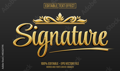 signature editable text effect