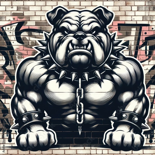 A black and white image of a bulldog image attractive has illustrative meaning illustrator.