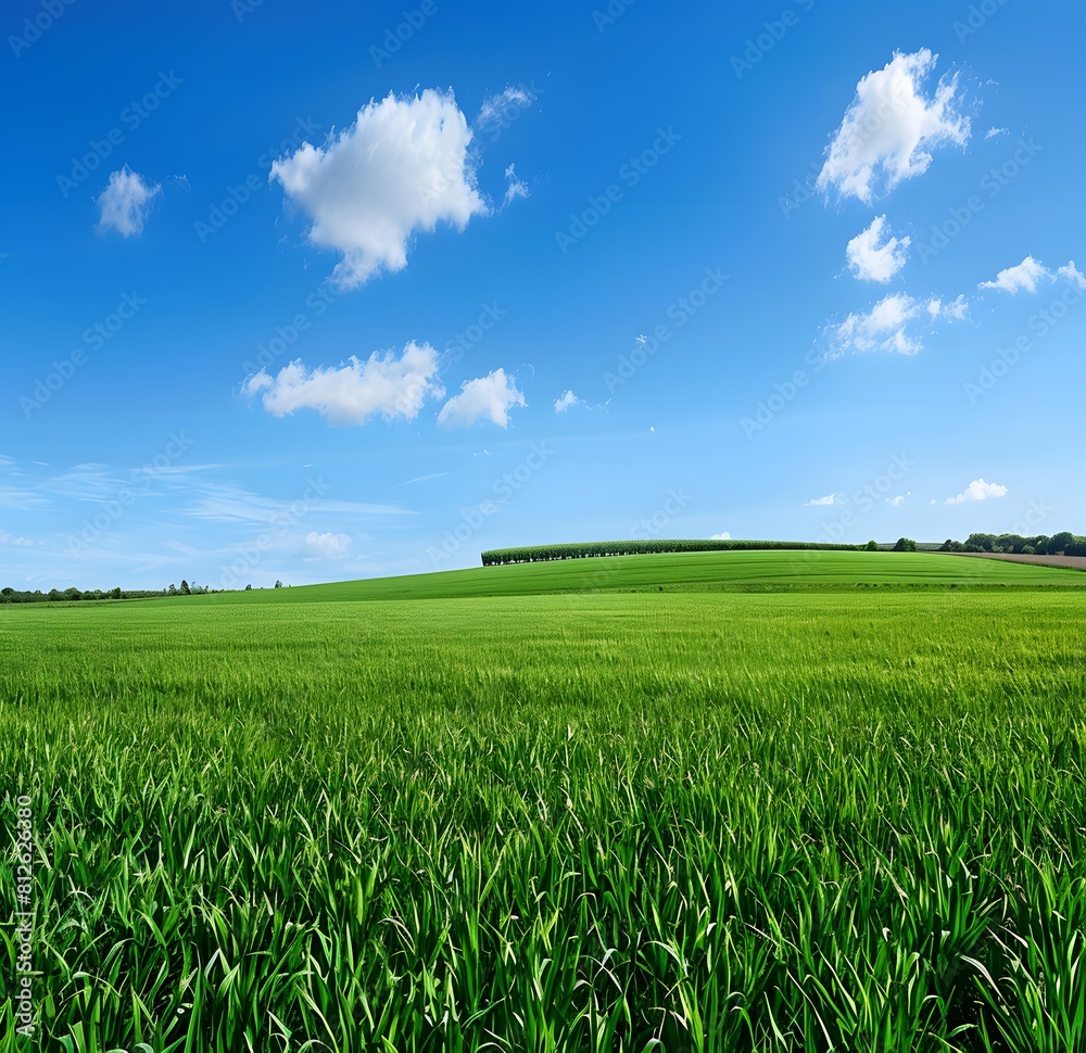 Fototapeta premium Field on a background of the blue sky