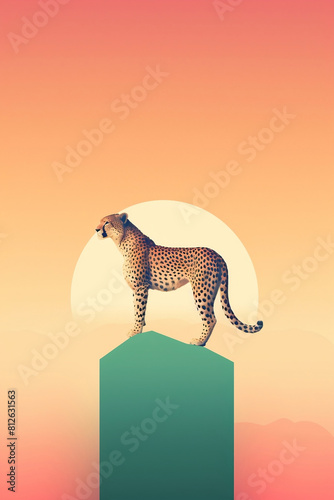 cheetah on a branch