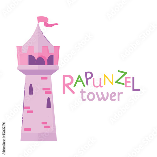 Rapunzel tower icon clipart avatar logotype isolated vector illustration